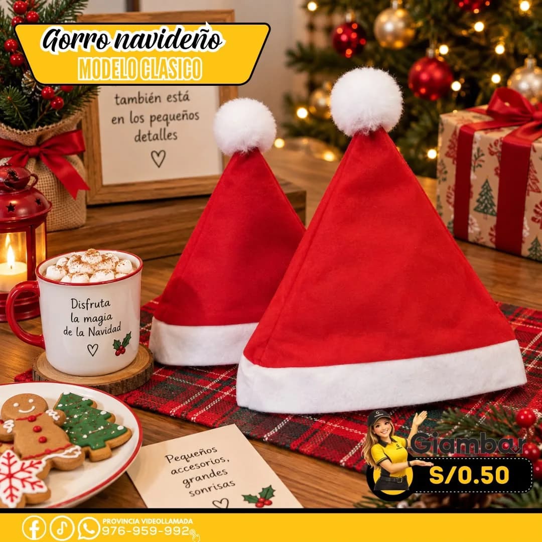 99XX-7006 Gorro navideño de tela