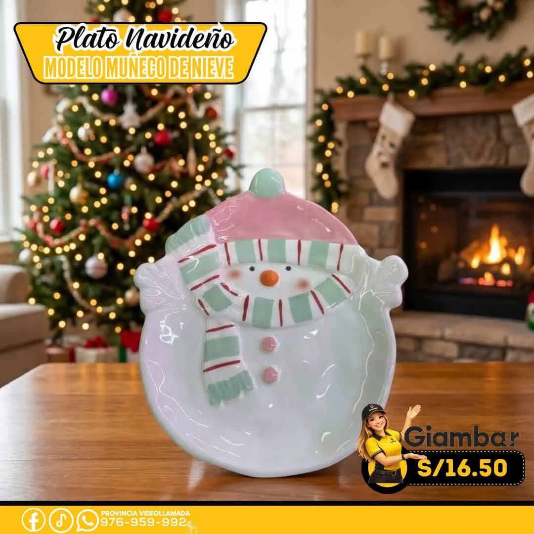 GB-126 LOZA MUÑECO DE NIEVE