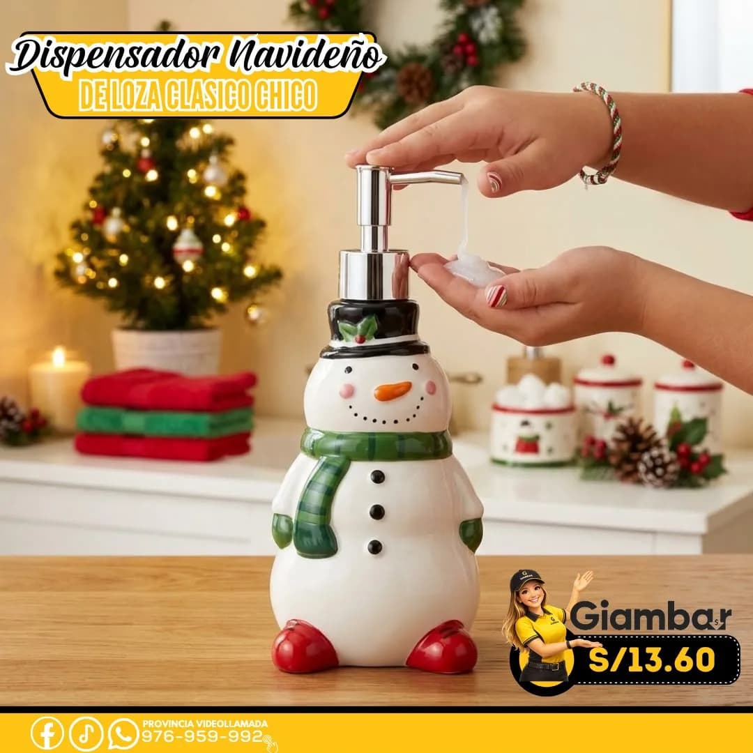 GB-157 DISPENSADOR EN FORMA DE MUÑECO DE NIEVE