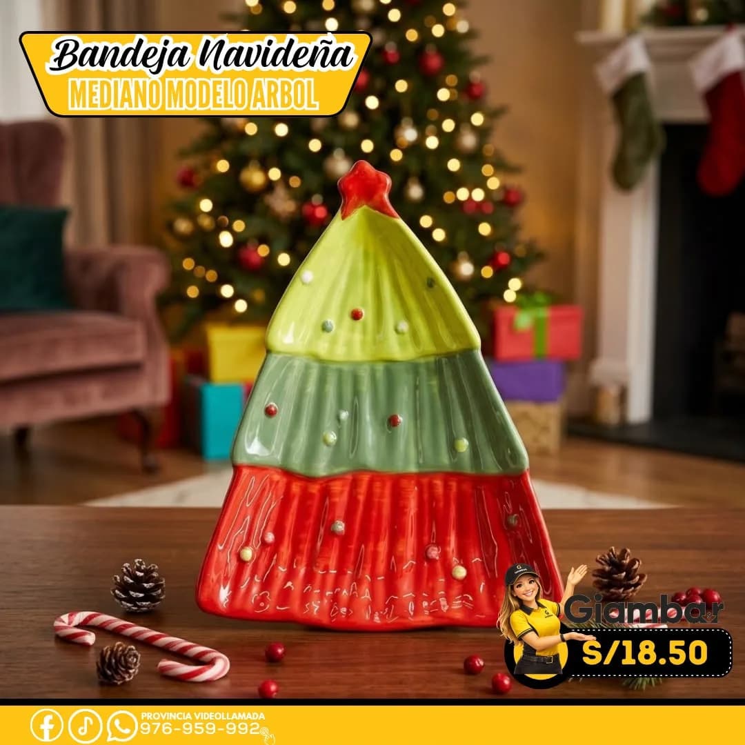 GB-160 LOZA PLATO ARBOL NAVIDEÑO
