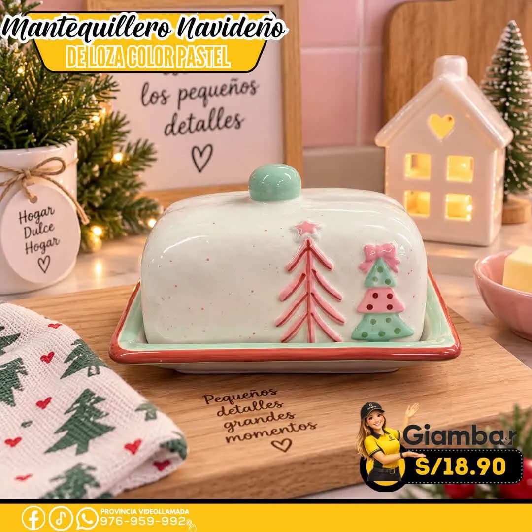 GB-232 RECIPIENTE DE COMIDA NAVIDEÑO COLOR PASTEL