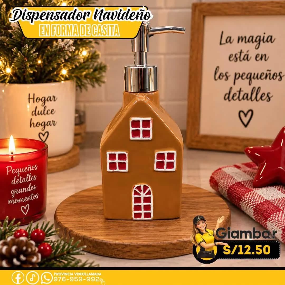 GB-242 DISPENSADOR DE JABON EN FORMA DE CASA DE JENGIBRE