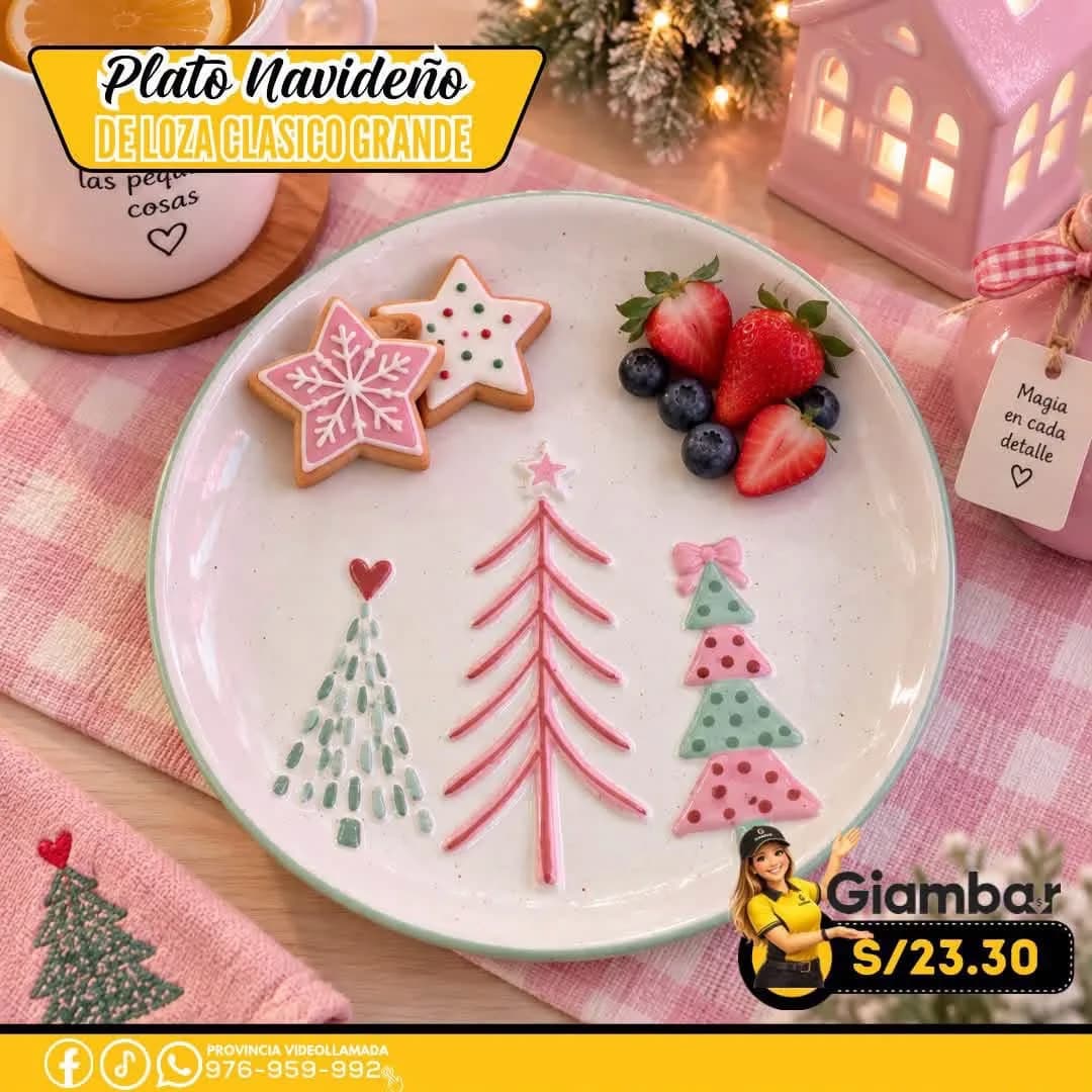 GB-221 PLATO CIRCULAR CON DISEÑO DE ARBOLES COLOR PASTEL