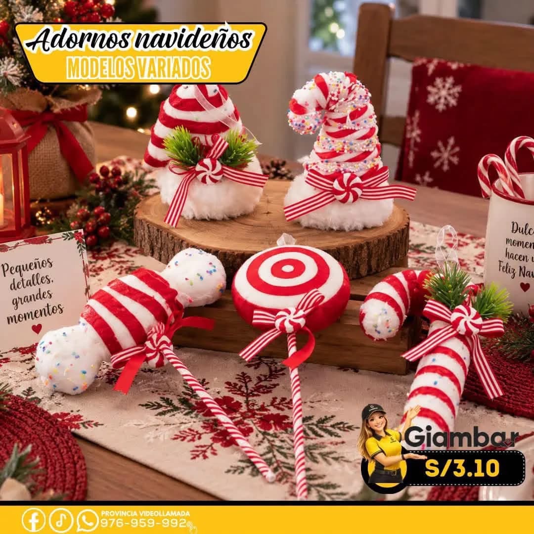 GB-356 ADORNO DE CARAMELO NAVIDEÑO