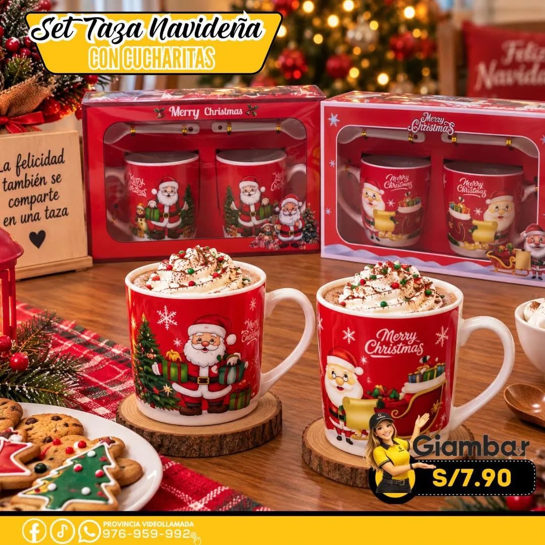 GB-401 SET DE 2 PCS NAVIDEÑOS CON CUCHARITA