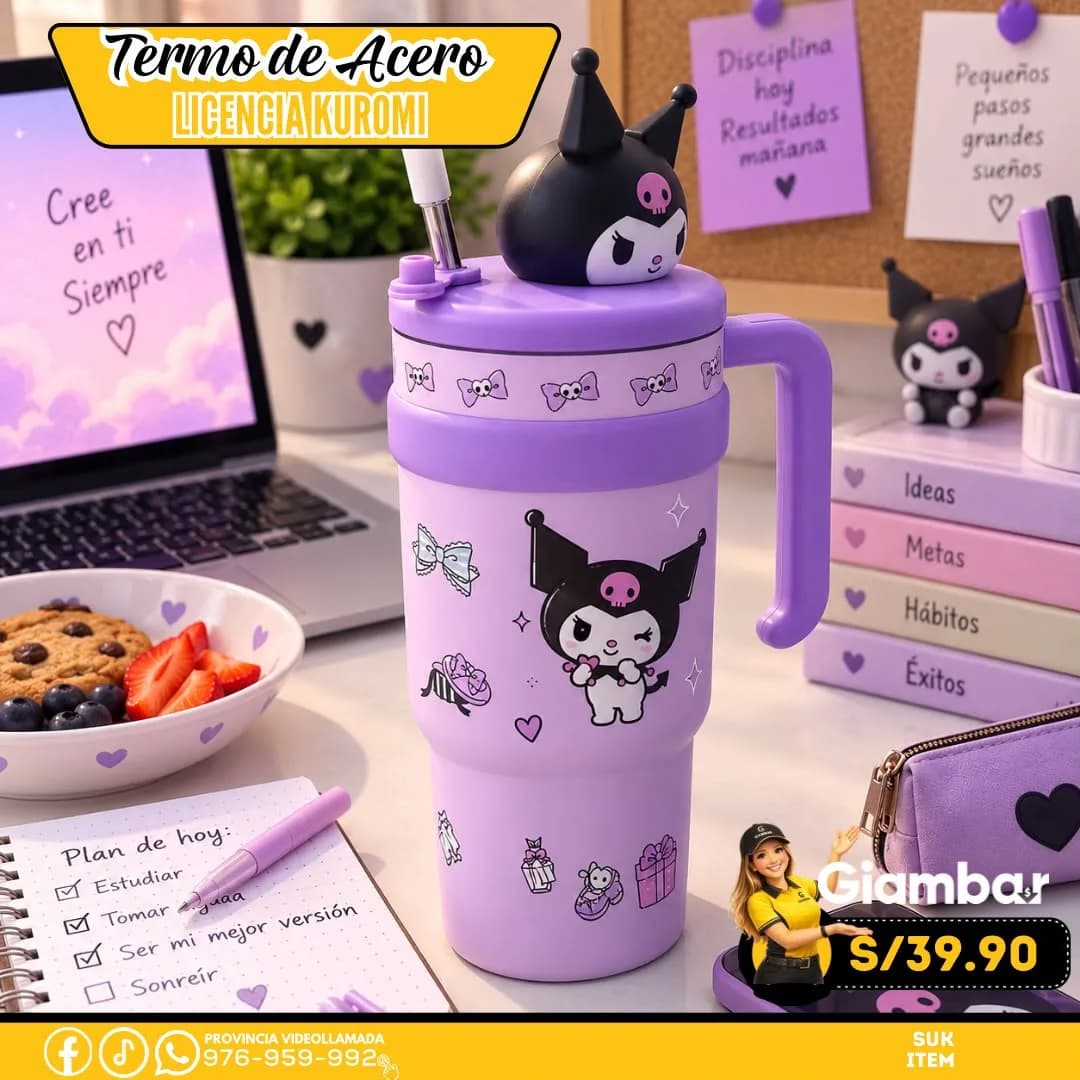 400423 PLAY TUMBLER 3D 700ML KUROMI