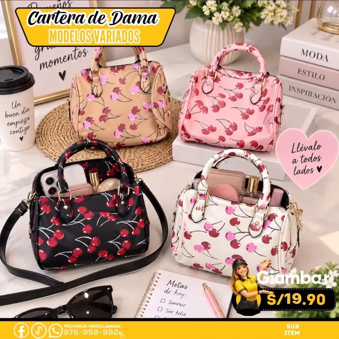 10ML-7829 CARTERA DE DAMA MODELOS VARIOS