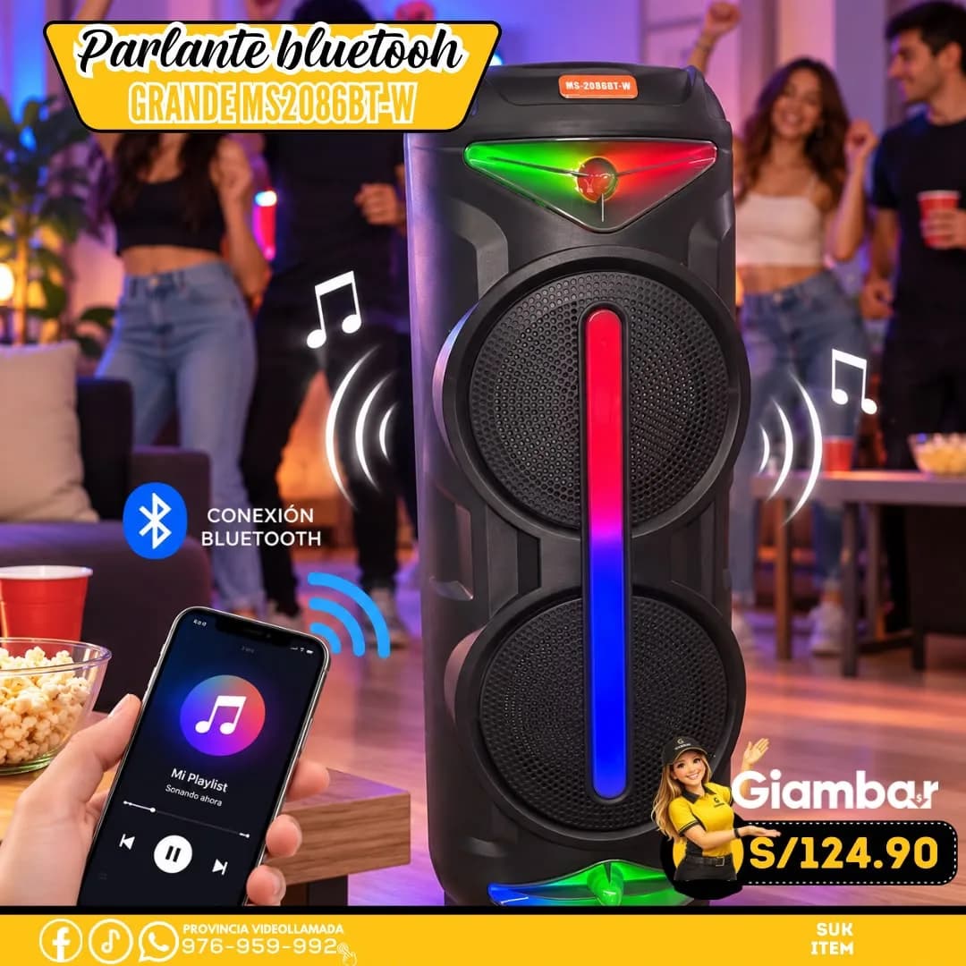 MS-2086BT-W PARLANTE BLUETOOH GRANDE