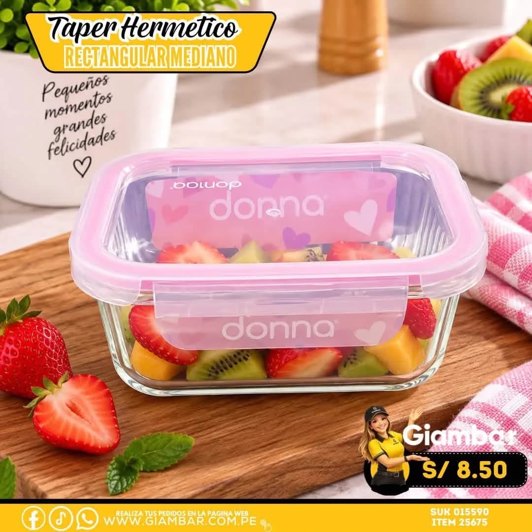 025675 Taper Rectangular Hermético 640 ml YT640RC DONNA