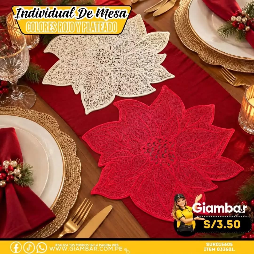033601 Individual de Mesa Navideño 38cm Mod. Estrella DS