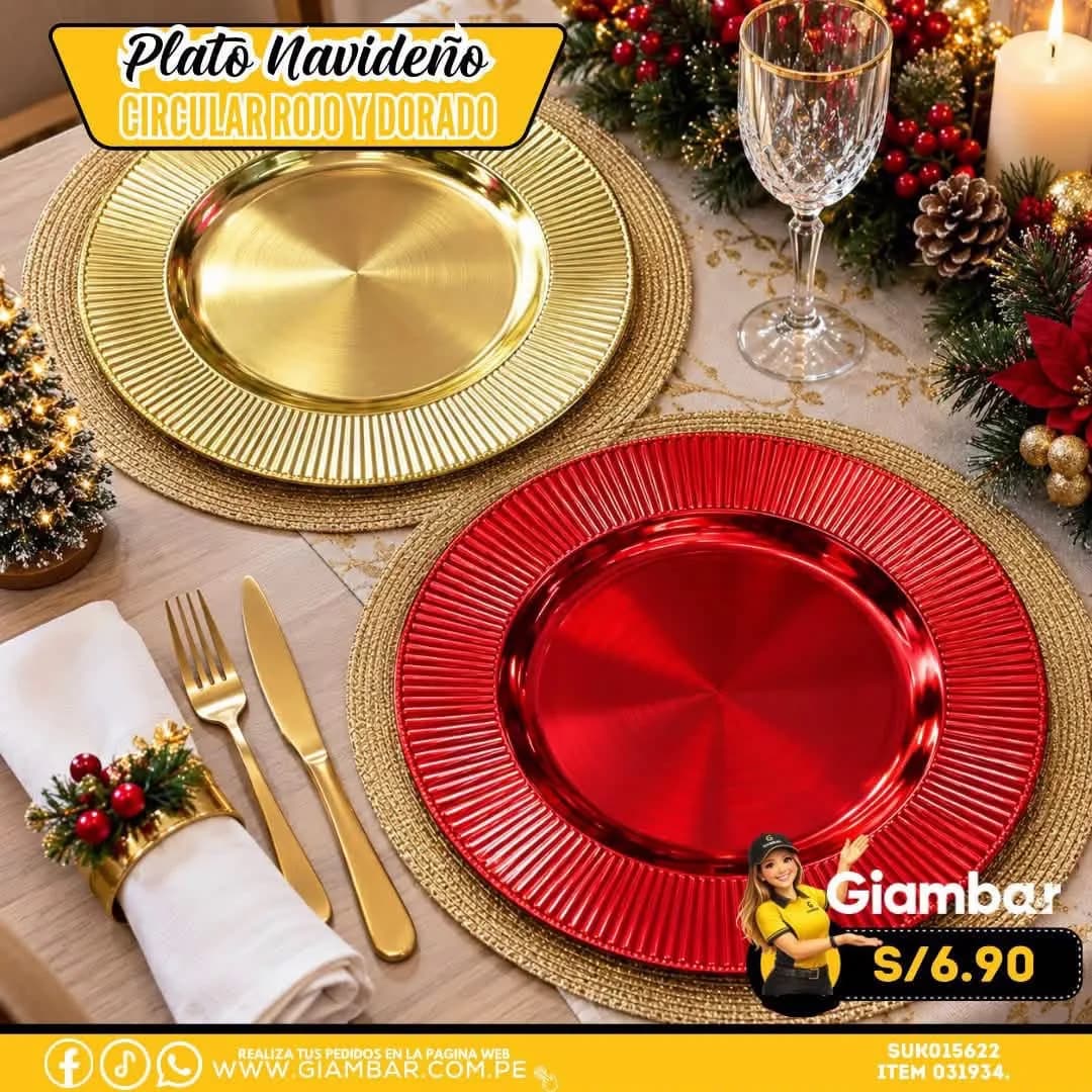 031934 Plato de sitio Navideño Mix 33 cm Christmas Show 01